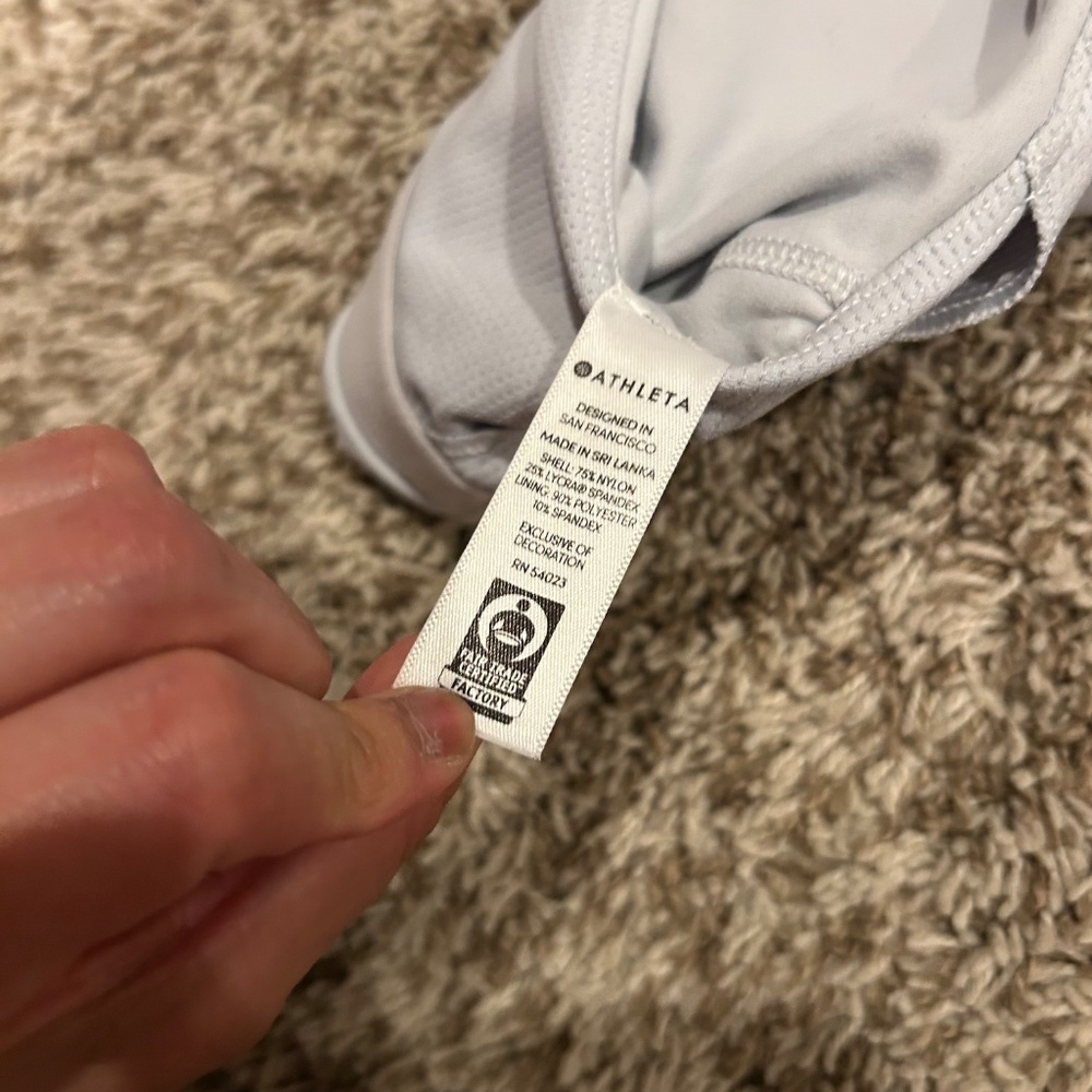 Athleta Light Gray Strappy Sports Bra Size XL - Picture 6 of 6